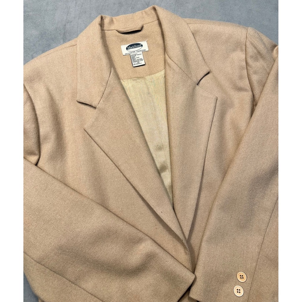 Mark Reed Exclusive Fashions Women's Tan‎ Wool Blazer Size 20 Business Fashion